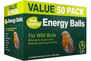 Wild Appetite Suet Energy Fat Balls Bird Food - Pack of 50