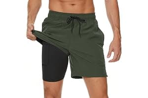 Kfnire Bañador Hombre con Forro Compresión y Bolsillos, Shorts de Baño para Natación Secado Rápido Hidrófugo Banador para Hombre