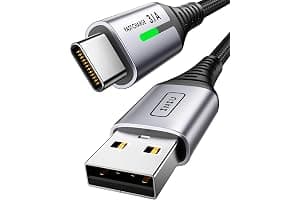 INIU USB C Charger Cable, 2m Type C Cable Fast Charging, Braided USB A to USB-C Phone Charger Cable USBC for iPhone 17 16 15 Pro Max, Samsung Galaxy S25 S24 Ultra, Pixel 10, iPad Air Switch Steam etc.