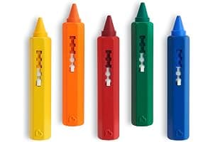 Munchkin Bath Crayons | Colourful Bath Toy Mess-Free Shower Toys | Draws on Tiles & Porcelain | Washable Baby Bath Toy - Set of 5 Crayons
