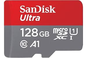 SanDisk 128GB Ultra microSDXC card + SD adapter, Memory card Full HD, up to 140 MB/s, For smartphones and Tablets, with A1 App Performance, UHS-I, Class 10, U1