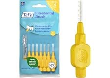 TePe Interdental Brush, Original, Yellow, 0.7mm/ISO 4, 8pcs, efficient Cleaning Between Teeth, Plaque Remover and Dental flosser for Small Gaps