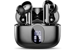 Btootos Auriculares Inalámbricos, Bluetooth 5.3 con HD Micrófono HiFi Estéreo Pantalla LED, Reducción de Ruido, 13 mm Controlador dinámico, IP7 Impermeable 36H Cascos Inalambricos