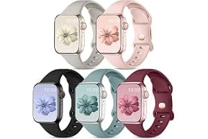 CeMiKa 5 Pack Straps Compatible for Apple Watch Strap 38mm 40mm 41mm 42mm 44mm 45mm 46mm 49mm, Soft Silicone Sport Band for iWatch Series 11 10 9 8 7 6 5 4 3 2 1 SE SE3, Women Men