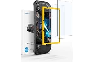 JSAUX Protector Pantalla Anti-reflejos para Steam Deck LCD & OLED [2 Piezas], Cubierta integral de Cristal Templado, Fácil de Instalar con Marco guía (Versión Mejorada)