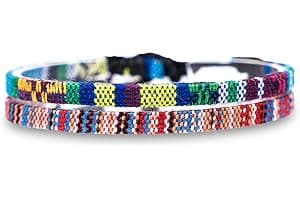 Made by Nami Tobilleras Mujer Impermeables Ajustables 19-38cm Pulseras Boho de Hilo Algodón 100% Turquesa
