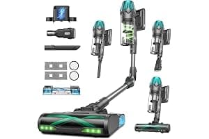 Vexilar V15Max Aspiradora sin Cable 65KPa/60 Min/1,5L, Aspiradora Inalámbrica con Fregona, Antienredos, Fácil Limpieza,Tendencias de Moda, Aspirador Escoba Vertical para Suelos/Alfombras/Pelos/Coche