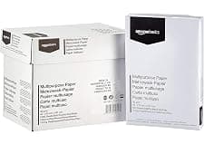 Amazon Basics Multi-Purpose Copy Printer Paper, A4 80 GSM, 2500 Count (Pack of 5), White