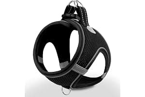 Joytale Arnes Perro, Reflectante Cómodo Transpirable Arnés, Perros Arneses Chaleco para Gato y Cachorros Perro, Negro, XS