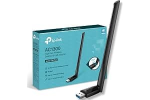 TP-Link Archer T3U Plus AC1300 USB WiFi Dongle Black, Dual Band 3.0 USB WiFi Dongle for PC, Two High-Gain Antennas Built in One, MU-MIMO, Windows 11/10/8.1/8/7XP, Mac OS, Easy Setup