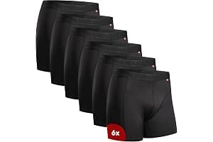 DANISH ENDURANCE Calzoncillos Hombre Boxer Deportivos, Ajustados y Transpirables, Pack de 6 - Ropa Hombre Deportiva, Ropa Int
