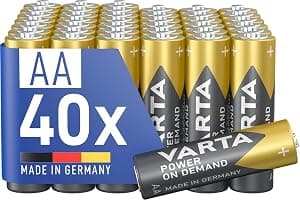 VARTA Power on Demand AA Mignon Batteries (40-pack, economy pack in environmentally-friendly packaging - smart, flexible and powerful - e.g. for computer accessories, Smart Home devices or torches)