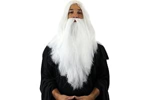 WIG ME UP- PW0210-P60 - Set de Peluca y Barba: hechicero canoso, Brujo, White Wizard