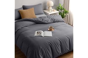 Utopia Bedding Duvet Cover Double - Soft Microfibre Polyester - Bedding Quilt Cover Set, with Pillow cases (Grey)