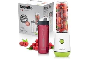 Breville Blend Active Personal Blender & Smoothie Maker | 350W | 2 Portable Blend Active Bottles (600ml) | Leak Proof Lids | White & Green [VBL246]