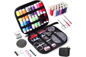 JUNING Travel Sewing Kit Portable Sewing Supplies Accessories for Adults, Beginner, Home, Emergency, Including Needle and Thread kit, Scissors,Tape Measure, Seam Ripper (B-Nomal)