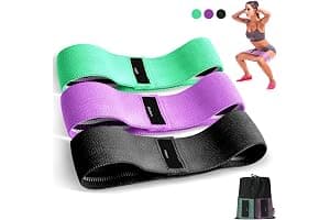 Suright Gomas Elasticas Musculacion, Bandas Elasticas Musculacion Antideslizantes de Tela, Cintas Elasticas Musculacion 3 Niveles de Ejercicios para Gluteos,Cadera,Piernas,Yoga,Pilates,Fitness