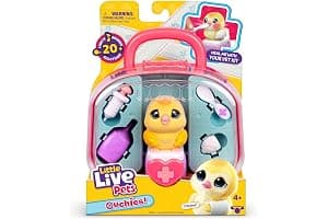 Little Live Pets Kit Veterinario de los Ouchies, Pollito Chirpy; Juguete Interactivo, mejillas Luminosas; 16,7 cm, Accesorios; atiende y Cura como un Veterinario; +20 Sonidos, Luces y reacciones