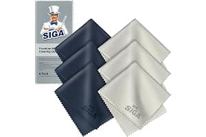 MR.SIGA Premium Microfiber Cleaning Cloths for Lens, Eyeglasses, Screens, Tablets, Glasses, 6 Pack, 6 x 7 inches (15 x 18 cm)