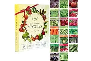 Garden Pack Grow Your Own Vegetable Seeds - 20 Packets Variety – High Yield Seeds for Growing Veggies at Home – 8,000 Heirloom Seeds Gardening Gifts