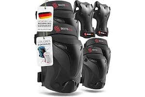SKATEWIZ Protecciones Patines Niña, Niño e Adulto [6 piezas] Rodilleras y Coderas Niño Patinaje, Patines, Rodilleras Para Niños - Marca Alemana