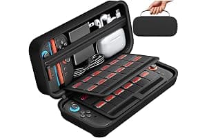 daydayup Switch 2 Carry Case Compatible with Nintendo Switch 2, with 24 Games Cartridges Protective Hard Shell Travel Carrying Case Pouch for Switch 2 Console & Accessories,Black