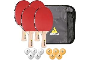 JOOLA Set de Ping-Pong Familiar con 4 Raquetas, Pelotas de Ping-Pong y Bolsa de Transporte