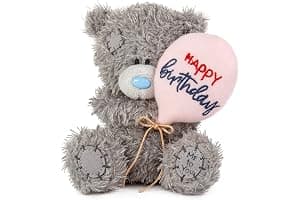 Me to You Tatty Teddy 10cm Happy Birthday Bear Holding Balloon - Official Collection, Grey