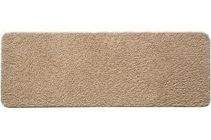 MIULEE Alfombra de Baño Antideslizante Absorbente Microfibra Alfombrilla Baño Lavable a Máquina Alfombra Ducha Baño Cocina Puertas de Entrada Pasillo para Dormitorio Salon Modernas 45x120 cm Beige