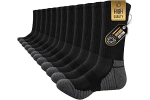 TANSTC Mens Socks Wicking Breathable Cushion Comfortable Casual Crew Socks Outdoor Multipack Performance Hiking Trekking Walking Athletic Socks 6 Pairs