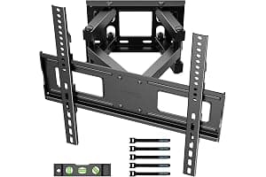 BONTEC TV Wall Bracket for 23–70 Inch LED LCD OLED Screens, Full Motion Double Arm TV Wall Mount Swivels Tilts Extends up to 380mm, Holds 45kg, Max VESA 400x400mm, Includes Spirit Level