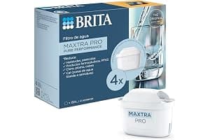 BRITA Cartucho Filtrante de Agua MAXTRA PRO Pure Performance (All-in-1) Pack 4 | Recambio original para todas las jarras BRITA para agua de sabor puro - filtra PFAS, cloro, cal y metales