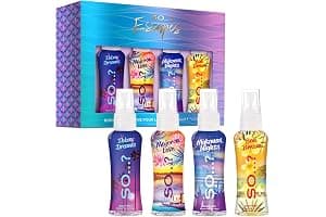 So…? Escapes Womens Gift Set, with Ibiza Dream, Bali Breeze, Mykonos Nights & Majorca Love, Fragrance Spray Set (4 x 50ml)