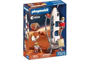 PLAYMOBIL Space Esa Cohete de investigación a Marte| Cohete Modular con Plataforma de Lanzamiento y 2 astronautas | Juguete para niños a Partir de 4 años | 72011