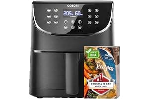 Cosori Freidora de Aire 5,7L Interior Metálico Real, Air Fryer Diseño Antióxido, Tecnología Calefacción Uniforme, 40 Recetas, Reducción de Grasas para una Vida Saludable, Eficiencia Energética, 1700W