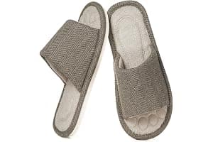 Zapatillas Casa Mujer Hombre Cómoda Espuma de Memoria Transpirable Algodón Pantuflas Punta Abierta Antideslizante Slippers Verano
