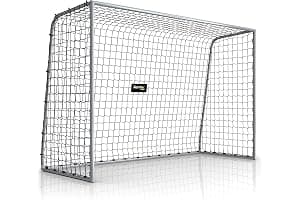 Racetex Portería de fútbol para jardín infantil [resistente a la intemperie] – Portería de fútbol para niños y adultos con marco de metal estable y anclajes de tierra – Portería de fútbol cómoda de