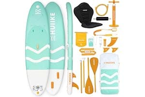 HUIIKE Tabla Paddle Surf Hinchable con Accesorios Incluidos, Remo, Quillas, Inflador. Stand Up Paddle Board Gran Estabilidad y Resistencia. 305 x 84 x 15 cm, Soporta hasta 130 kg