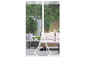 DIKER Mosquitera Puerta Magnetica mosquiteras para puertas 90x210cm cortina mosquitera puerta exterior Cierre Automático para dormitorio balcón sala de estar puerta de patio, Blanco