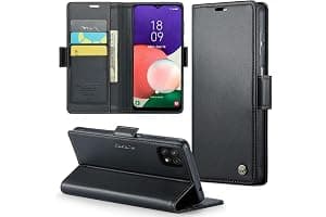 Phernykas for Samsung Galaxy A22 5G(Not compatible A22 4G) Wallet Case with Card Holder, Kickstand RFID Blocking Magnetic Closure Protective Leather Case for Samsung A22 Flip Case Wallet - Black
