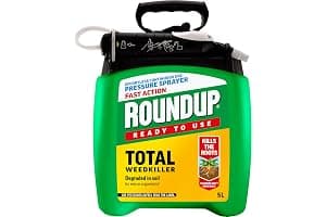 Roundup Fast Action Weedkiller Pump 'N Go Spray – 5L Ready-to-Use Glyphosate Formula – Kills Weeds & Roots with Visible Results in 1-2 Days – Refillable Pressure Sprayer with Extendable Lance