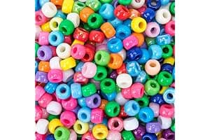1500 Pezzi Perlas de Agujero Grandes I LOVE MOM DIY 6x9mm con Cuentas de 24 Colores para Manualidades Perlas para Joyas de Bricolaje