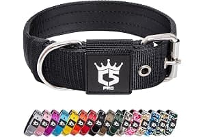 TSPRO Collar Táctico para Perros Ajustable, Collares con Broche de Metal Robusto, de 3,8 cm de Ancho, Duradero y Cómodo para Perros Medianos y Grandes (Negro M)