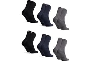 DANISH ENDURANCE Calcetines Casuales de Bambú Unisex, Suaves y Transpirables, Calcetines Ejecutivos para Hombre y Mujer, 6 Pa