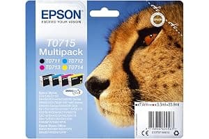 Epson T0715 Black Cyan Magenta Yellow Inkjet Cartridge Value (Pack of 4) C13T07154012