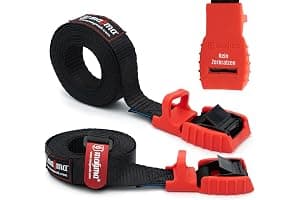 MAGMA Pack 2 Cinchas de Amarre de 3m | Correas para Baca Coche y Portabicicletas. Surf, Bici, Kayak, Moto | Hebilla -Trinquete con Protección de Goma para no rayar | Carga Segura - SWL: 250kgf Rojo