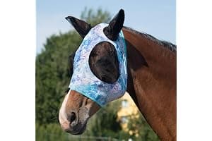 Harrison Howard Elasticidad Máscara de Mosca de Caballo Magnífico Comodidad con protección UV Estándar Máscara de Mosca de Caballo para Caballo-Pastel Mix (L)