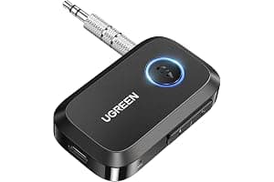 UGREEN Aux Bluetooth 5.4 Adapter for Car, Bluetooth Receiver for Car/Home Stereo/Speaker/Wired Headphones, Handsfree Call, Dual Device Connection, 15 Hour Playtime