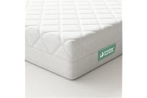 Mother Nurture Classic Eco Fibre Cot Bed Mattress - Hypoallergenic Easy Clean Quilted Cover, Reversible, Water Resistant, Baby Cot Mattress, Firm & Supportive, White, BSI Tested - Size 140x70 x10cm
