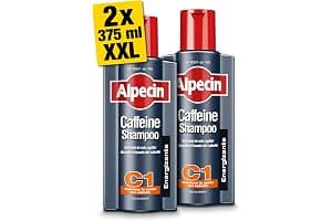 Alpecin Caffeine Shampoo C1 2x 375ml | Champu anticaida hombre y con cafeina | Tratamiento para la caida del cabello | Alpecin Shampoo Anti Hair Loss Treatment Men